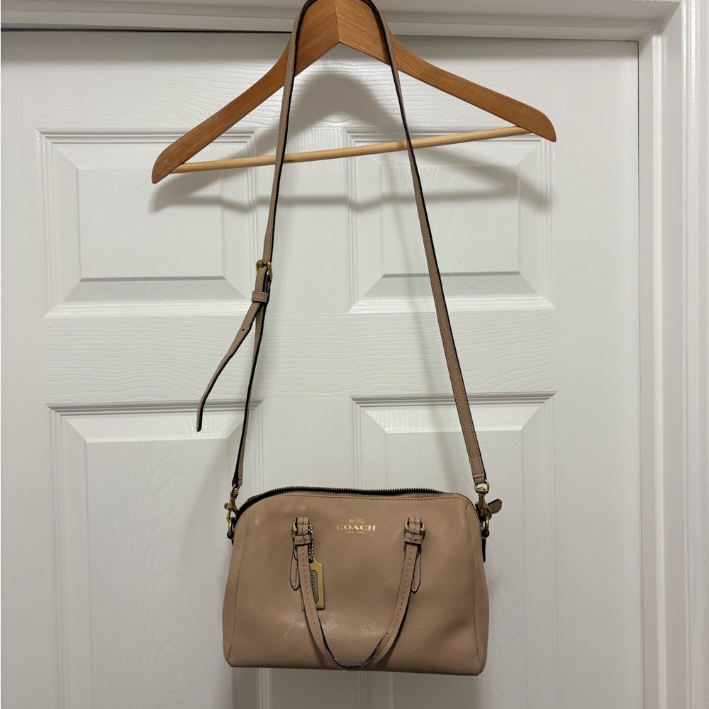 Coach Taupe Leather Crossbody Bag